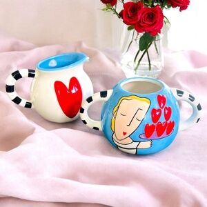 Sandra Magsamen for Silvestri Creamer and Open Sugar Bowl Set